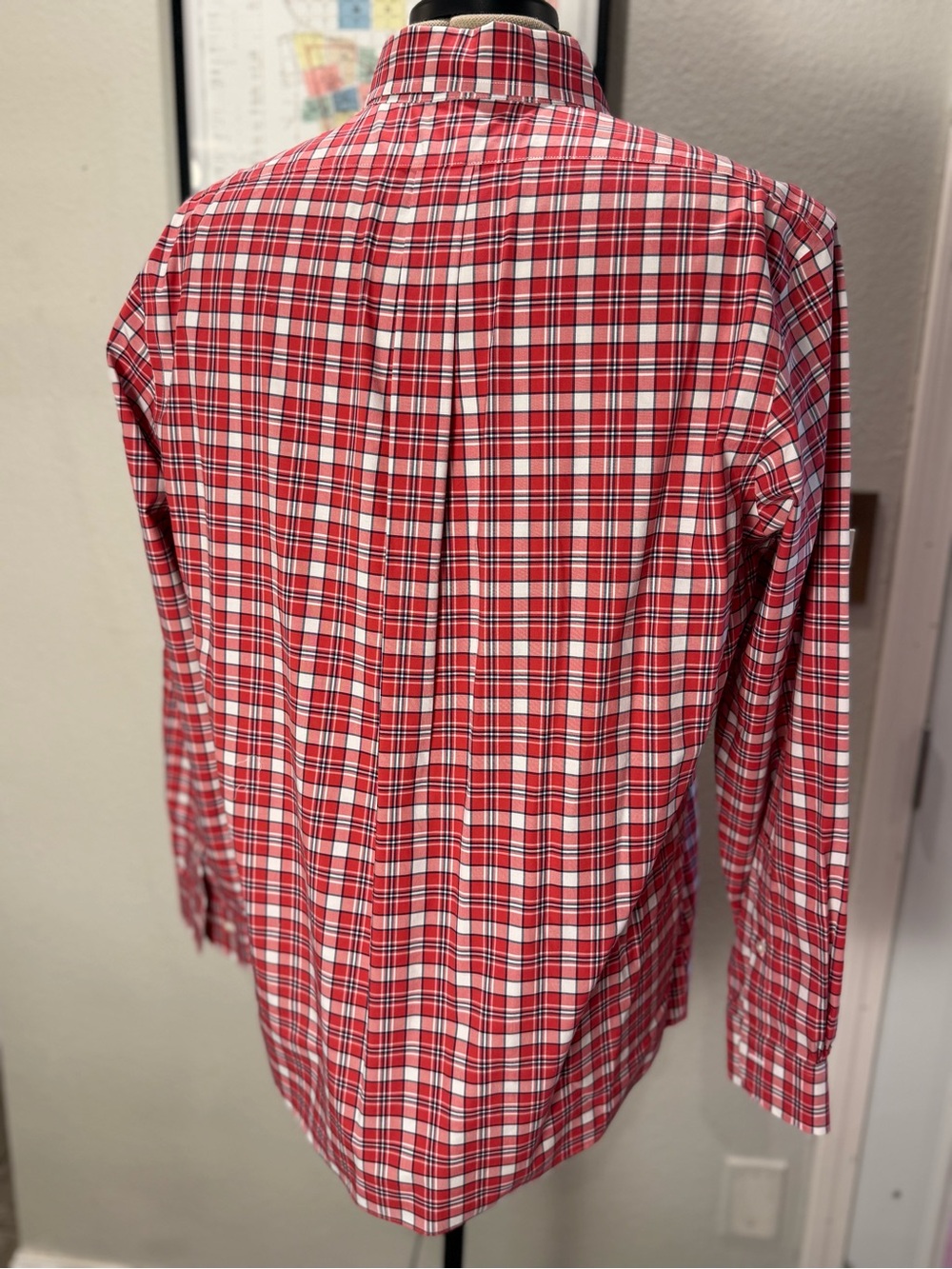 Brooks Brothers Regent L Red White Plaid Non-Iron Supima Button-Down Shirt - Picture 3 of 9